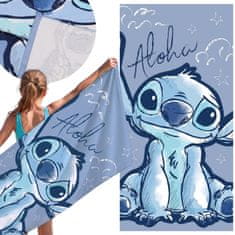 Disney DISNEY Stitch Modri, HITRO SUŠEČA Plažna, kopalna brisača ZA DEKLICE, 100% BOMBAŽ 70x140 cm OEKO-TEX