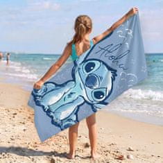 Disney DISNEY Stitch Modri, HITRO SUŠEČA Plažna, kopalna brisača ZA DEKLICE, 100% BOMBAŽ 70x140 cm OEKO-TEX