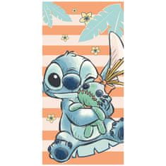 Disney DISNEY Stitch Oranžen, HITRO SUŠEČA Brisača za plažo, kopalna ZA DEKLICE, 100% BOMBAŽ 70x140 cm OEKO-TEX