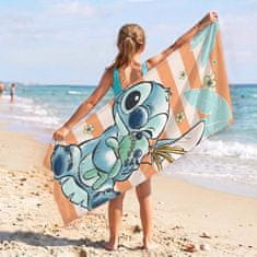 Disney DISNEY Stitch Oranžen, HITRO SUŠEČA Brisača za plažo, kopalna ZA DEKLICE, 100% BOMBAŽ 70x140 cm OEKO-TEX