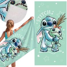 Disney DISNEY Stitch Seladon, HITRO SUŠEČA Brisača za plažo, kopalna ZA DEKLICE, 100% BOMBAŽ 70x140 cm OEKO-TEX