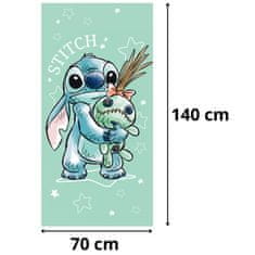 Disney DISNEY Stitch Seladon, HITRO SUŠEČA Brisača za plažo, kopalna ZA DEKLICE, 100% BOMBAŽ 70x140 cm OEKO-TEX