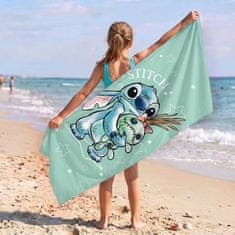 Disney DISNEY Stitch Seladon, HITRO SUŠEČA Brisača za plažo, kopalna ZA DEKLICE, 100% BOMBAŽ 70x140 cm OEKO-TEX