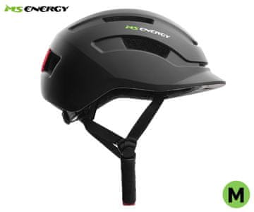 MS ENERGY MSH-300 pametna čelada za kolo, vel. M, 55-58cm, LED osvetlitev, črna