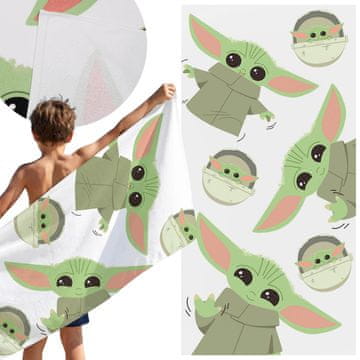 Disney STAR WARS Mandalorian HITROSUŠEČA Brisača za plažo, kopalna ZA FANTKA, 100% BOMBAŽ 70x140 cm OEKO-TEX