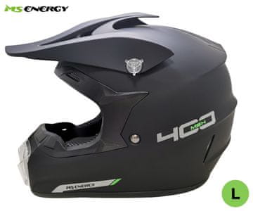 MS ENERGY MSH-400 FULL-FACE čelada za kolo/skiro, vel. L, 58-61cm, črna - odprta embalaža