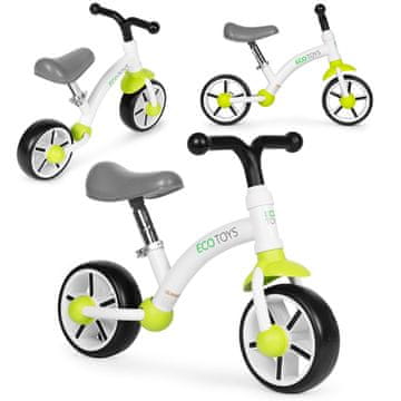 Northix Balance kolo za otroke, EVA kolesa, nastavljiv sedež, zeleno, ECOTOYS