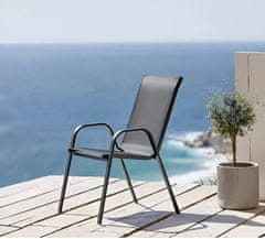 Northix Garnitura vrtnih stolov za teraso, balkon, siva