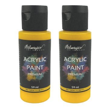 Artmagico Akrilna barva Premium 59 ml, Mid Yellow, 2 kosa