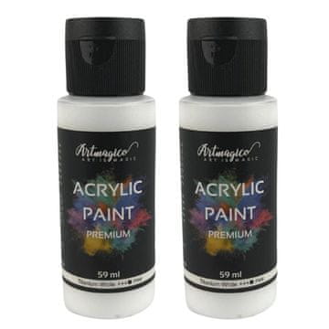 Artmagico Akrilna barva Premium 59 ml, Titanium White, 2 kosa