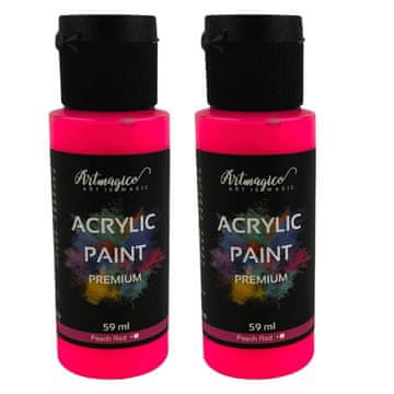 Artmagico Akrilna barva Premium 59 ml, Peach Red, 2 kosa