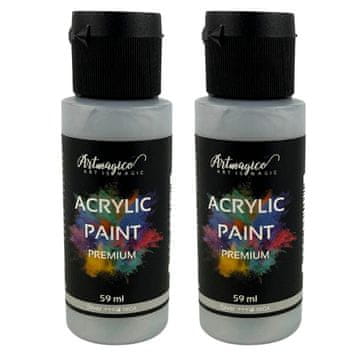 Artmagico Akrilna barva Premium 59 ml, Silver, 2 kosa
