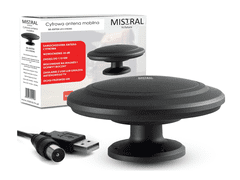 ANTÉNA Mistral MI-ANT04 črna TV antena za avto, UHF/VHF, 30 dB