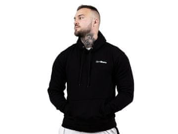 GymBeam Moški kapucar Athlete črno-bel