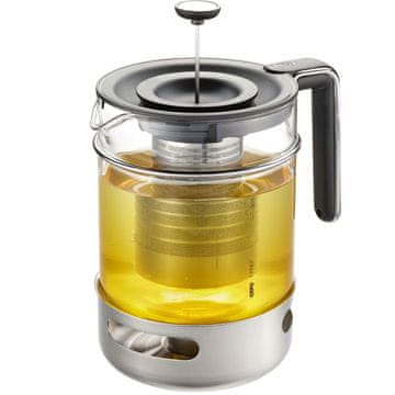 slomart GEFU T-PREP čajnik s grelcem 1.5 l, nerjaveče jeklo/steklo/plastika