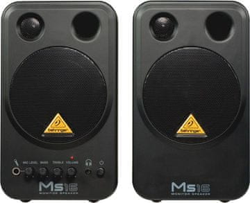 slomart Behringer MS16, 2-way aktivni studijski zvočnik, črn, 16 W