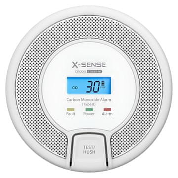 slomart X-Sense CO03D-W detektor dima in CO, brezžični, bel/siv