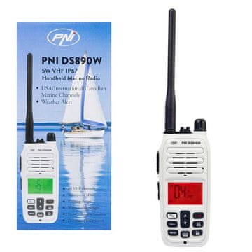PNI Prenosna pomorska radijska postaja DS890W 88 kanalov, 10 vremenskih kanalov, nastavljiv šum, Roger Beep