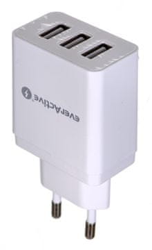 slomart USB polnilnik EAV SC-300, 3xUSB, 3.4A, bel