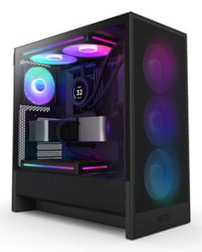 slomart NZXT H5 Flow RGB Midi Tower Črna - Odlično hlajenje in stil za vaš gaming PC