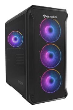 slomart GENESIS Irid 503 ARGB Micro Tower PC ohišje, črna, prozorna