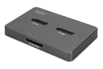 slomart Docking station Digitus M.2 NVMe + M.2 SATA SSD s čitalnikom SD Express kartic, USB-C