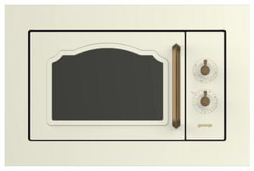 slomart Gorenje BM235CLI vgradna kombinirana mikrovalovna pečica 23L 800W, slonokoščena