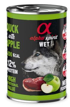 slomart ALPHA SPIRIT WET Račje meso z jabolkom - mokra hrana za pse, 400 g