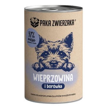 slomart PAKA ZWIERZAKA Svinjetina z borovnicami Mono - Mokra hrana za pse - 400 g