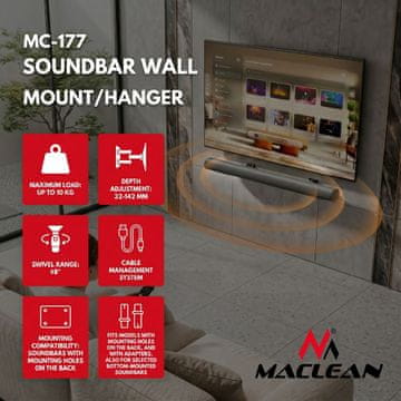 slomart Maclean MC-177 stenski nosilec za soundbar
