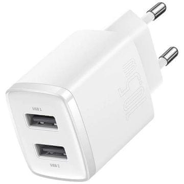 slomart Baseus Compact Univerzalni beli AC polnilnik, 2.1A