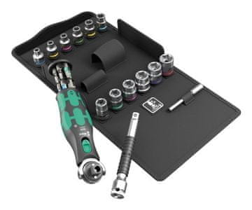 slomart Wera Zyklop Pocket Set 3 garnitura nasadnih ključev in nastavkov, 27 kosov, črna/zelena