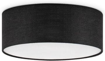 Nikcorp Minimalistična stropna svetilka črna, tekstilni plafon valj Ø32 x 12 cm, moderna notranja razsvetljava za dnevno sobo in spalnico, primerno za LED žarnice E27, eleganten dizajn iz visokokakovostne