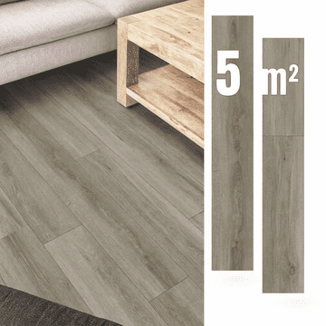 Nikcorp Samolepilne vinilne plošče temno sive 5 m2, set 36 kosov, vodoodporne vinilne deske z učinkom lesa za hitro prenovo tal, odporne na praske, dimenzije 91,44 x 15,24 cm, enostavna montaža brez lepila