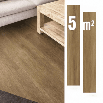 Nikcorp Samolepilne vinilne plošče rjave 5 m2, 36 kosov, vodoodporne vinilne deske z učinkom lesa za hitro prenovo tal, odporne na praske, dimenzije 91,44 x 15,24 cm, enostavna montaža brez lepila za dom
