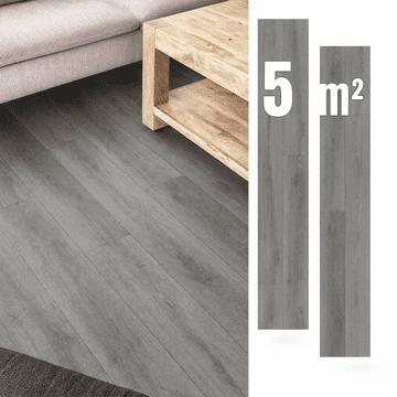 Nikcorp Samolepilne vinilne plošče temno sive 5 m2, 36 kosov, vodoodporne vinilne deske z učinkom lesa, dimenzije 91,44 x 15,24 cm, za hitro prenovo kuhinje, dnevne sobe in kopalnice, odporne na praske