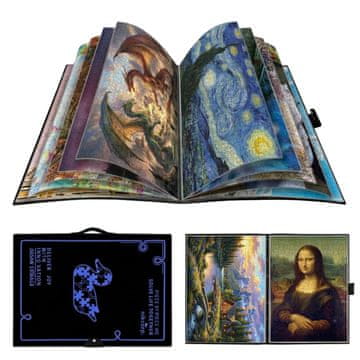Nikcorp Mapa za shranjevanje sestavljank NIKCORP, album za 20 kompletov po 1000 kosov, 75 x 54 cm, črna, zaščita za sestavljanke, plakate in fotografije, trpežen PP material z ergonomskim ročajem za transport