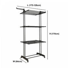 Northix Herzberg HG-8034BB: Premično stojalo za oblačila - črno
