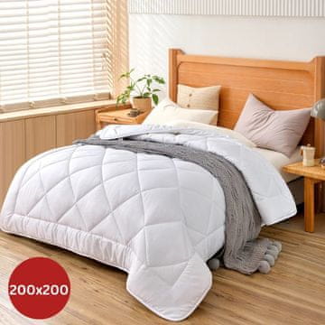 Herzberg Herzberg HG-22067WD: kakovostna bela odeja s 4 zvezdicami - 200x200 cm