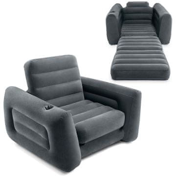 Northix Napihljiv fotelj, vzmetnica, ležalnik, postelja 2v1 INTEX - 221x107x66 cm