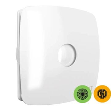 AKVAVENT Zmogljiv ventilator za kopalnico fi 98 mm z neslišno loputo in močnim pretokom, RIO 4C