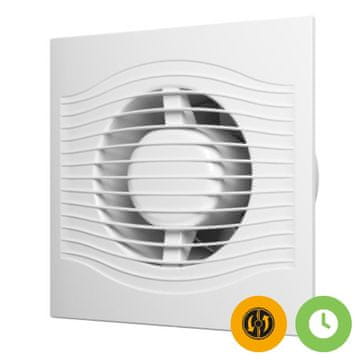 AKVAVENT Dober ventilator za kopalnico 100 mm s senzorjem svetlobe, časovnikom in loputo, SLIM 4C MR