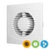AKVAVENT Dober ventilator za kopalnico 100 mm s senzorjem vlage in svetlobe, časovnikom in loputo, SLIM 4C MRH