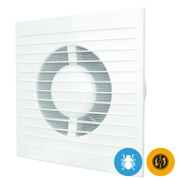 AKVAVENT Ugoden kopalniški ventilator fi 100 mm z mušjo mrežo in loputo, E 100 S C