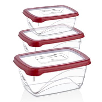 Northix Herzberg 3 Pieces Extra Deep Bio Saver Box Set Red
