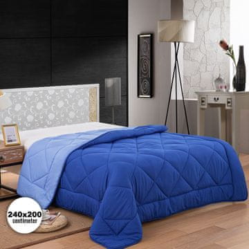 Northix Herzberg HG-2420BCO: dvobarvna odeja iz mikrovlaken - 240x200 cm modra