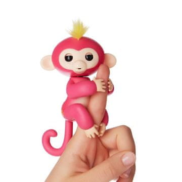 Northix Cenocco Finger Toy Happy Monkey Pink