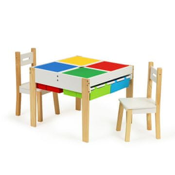 Northix Lesen komplet otroškega pohištva: miza + 2 stola ECOTOYS