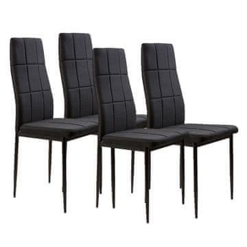Northix Garnitura 4 stolov za jedilnico, črna ModernHome