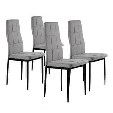 Northix Garnitura 4 stolov za jedilnico, siva ModernHome